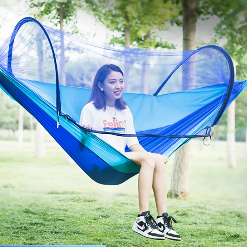 

Outdoor Hammock Tourist Hiking Camping Anti-mosquito Collapsible Hammock Portable Super light Parachute Cloth Swing Chair
