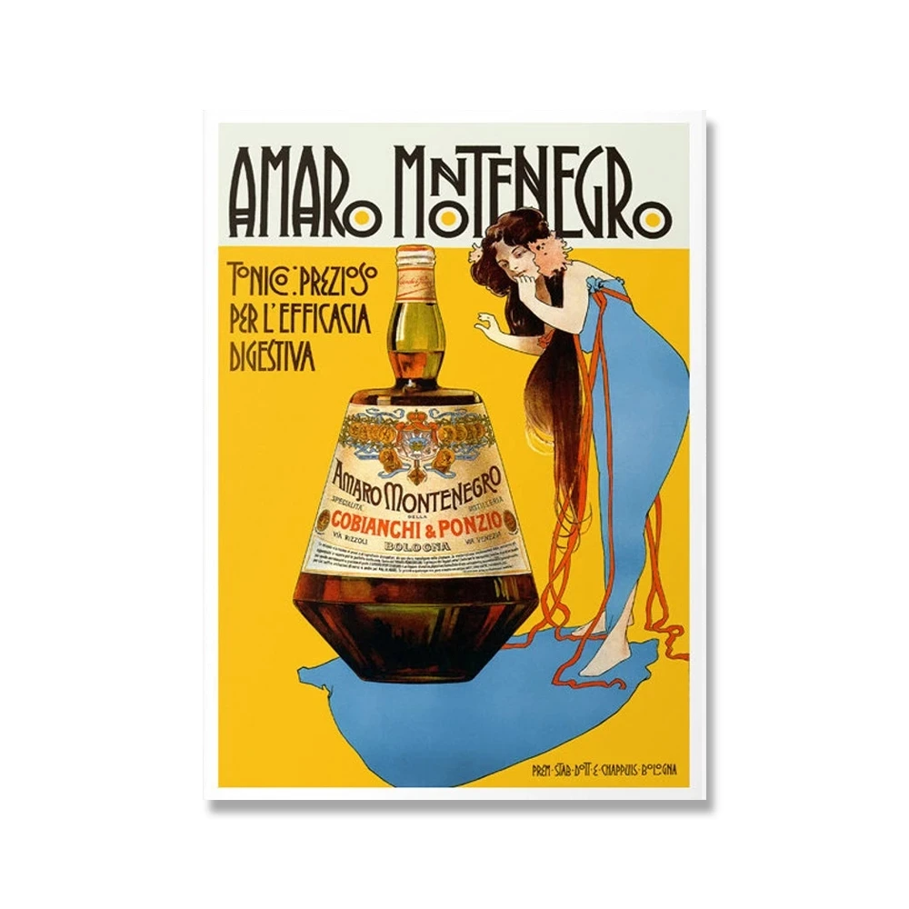 Классический плакат Amaro в черном цвете знаменитый итальянский фотоальбом на