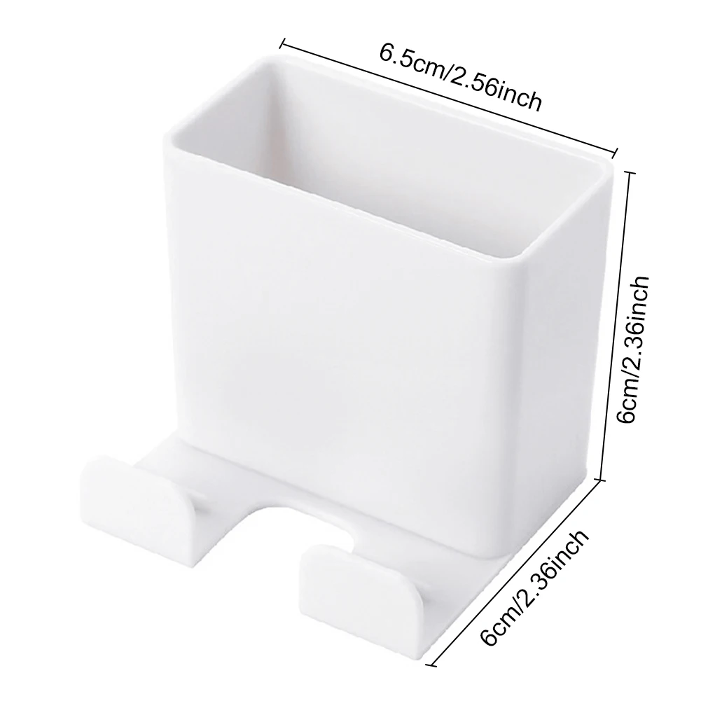 

Wall Mounted Organizer Storage Rack with Hook Plastic Adhesive Remote Control Mobile Phone Charging Holder Stand Bracket