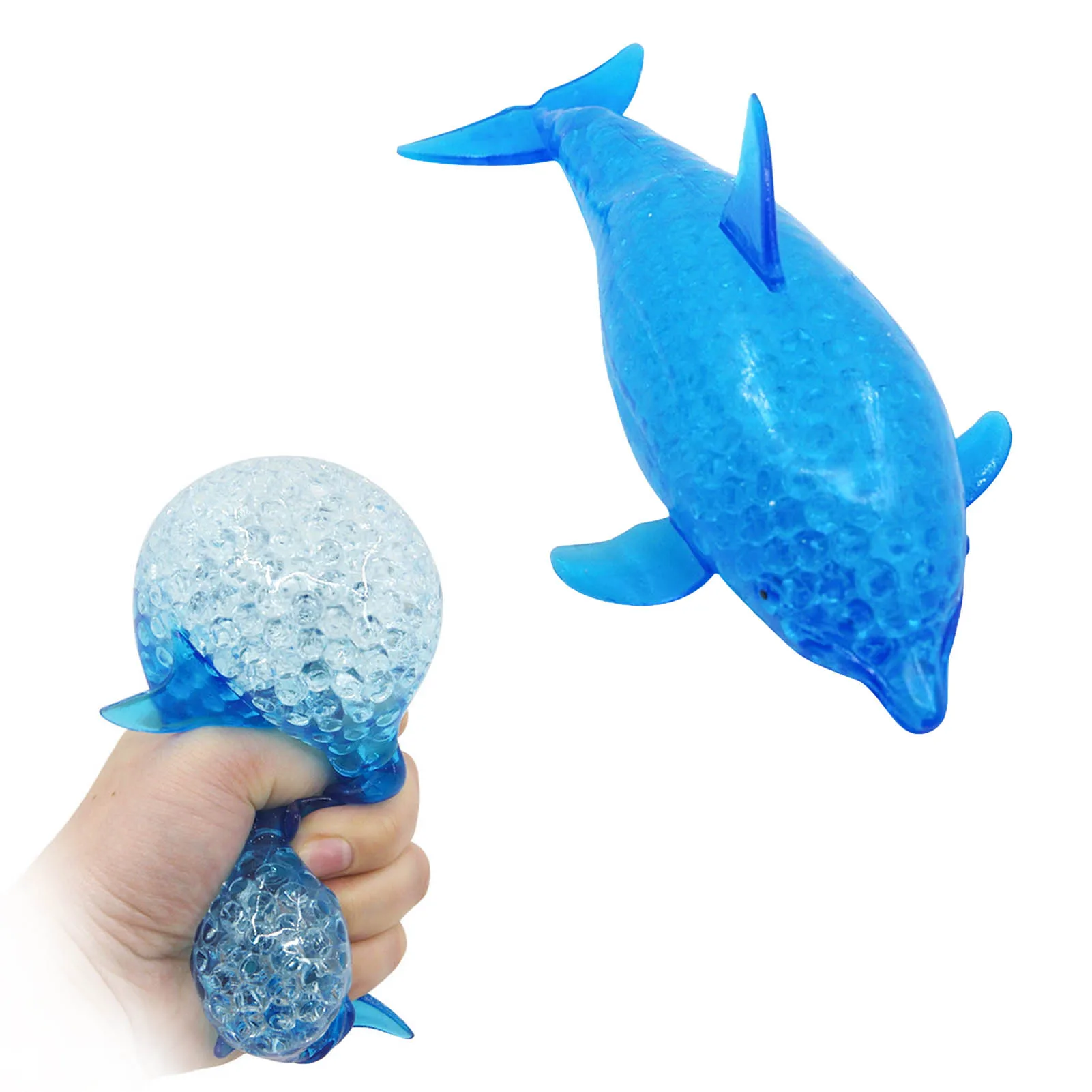 

Squeezing Dolphin TPR Fun Toy With Water Beads Anti Stress Relief Sensory Toys For Children Adults