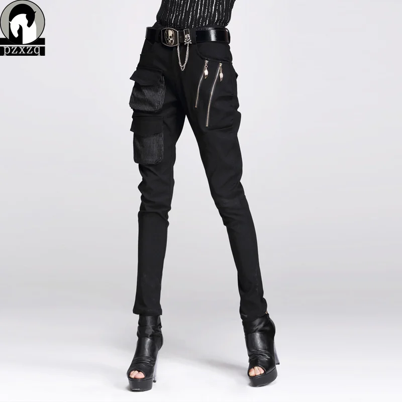 

Модные женские шаровары в европейском стиле, черные брюки-карандаш, 100%, эластичный пояс высокого качества, эластичный материал 2021