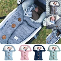 sleeping bags for babies 2021 newborn infant winter warm knitted swaddle blanket sleeping swaddle wrap cotton sacs de couchage