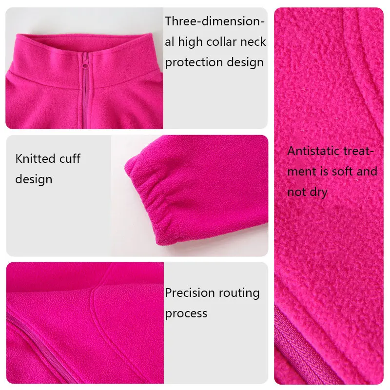 Для женщин флисовые куртки кардиган со стоячим воротником Альпинизм