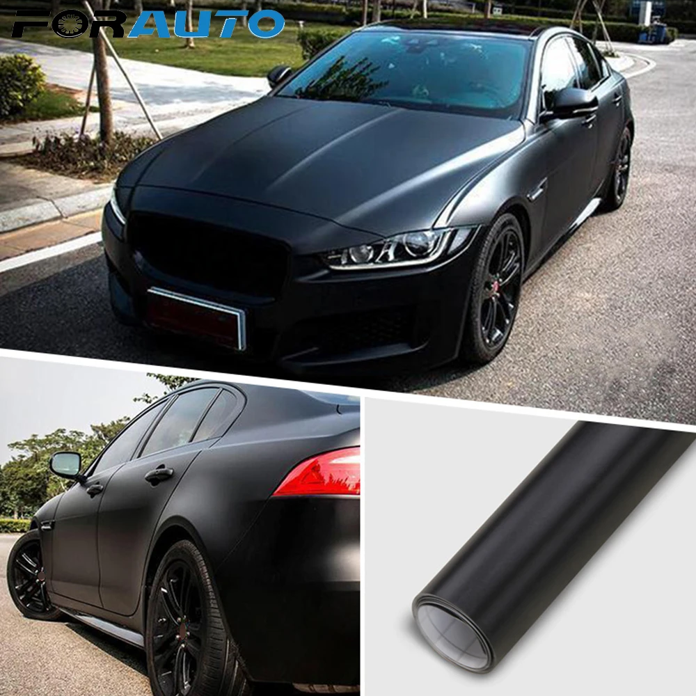 

FORAUTO Car Wrap Film Sheet Matte Black Silver Vinyl Car Wraps DIY Car-styling Auto Accessories Vehicle Sticker