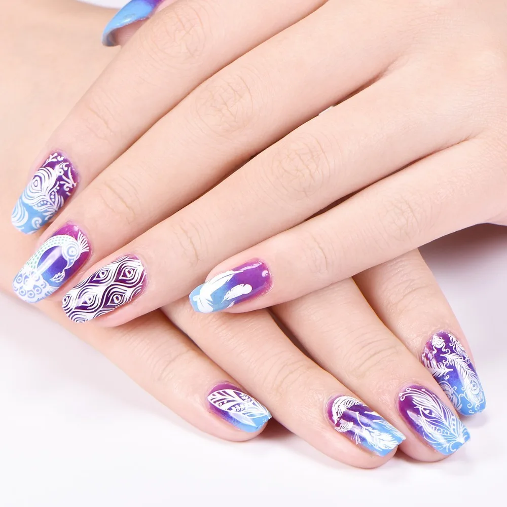 BeautyBigBang XL-021 6*12cm Rectangle Nail Stamping Plates Autumn Leaf Pattern Nail Art Stamp Template Image Plate Stencils
