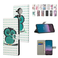 cartoon painted card slot flip case for nokia g20 g10 5 4 3 4 2 4 1 4 cute wallet magnetic for sony xperia 1 10 bracket cases