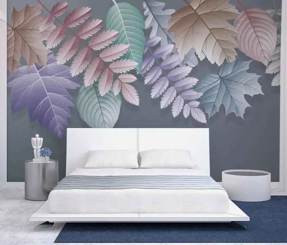 

AINYOOUSEM Nordic tropical plant leaves modern background wall papier peint papel de parede wallpaper 3d wallpaper stickers