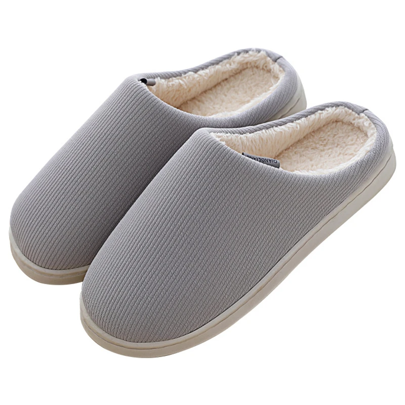 Теплые однотонные домашние тапочки Мужская зимняя домашняя обувь Женские мягкие