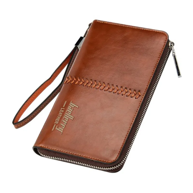 

Удобная мужская сумка Baellerry, многофункциональный кошелек, мужская длинная сумка на молнии с ручкой, кожаная сумка, деловой кошелек