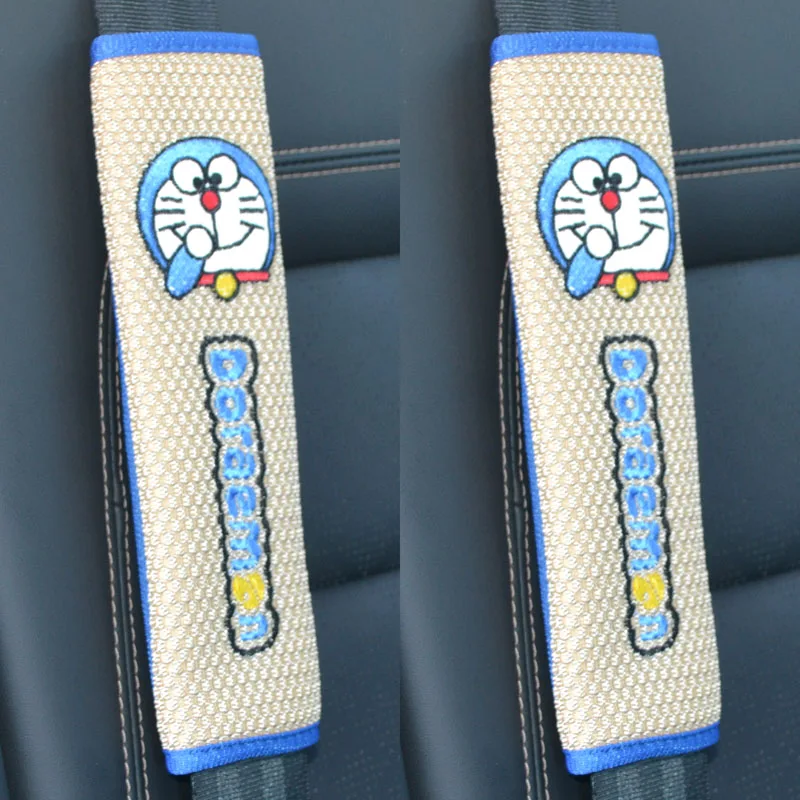 

Cartoon Blue Cat Safety Belt Cover Summer Ice Silk Car Shoulder Cover Safety Belt Cover General Interior Accessories