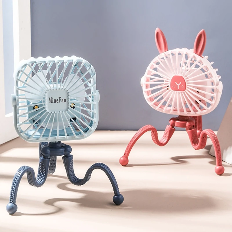 

Mini Octopus Fan Clip-on Stroller Fan with Light, Portable Air Cooler Small Personal Cooling Tool 3 Speed 360 Rotation