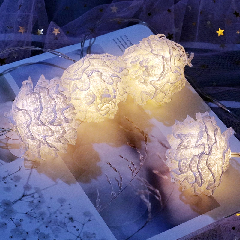 Сказочный белый кружевной шар батарея USB гирлянды 3 м светодиодный декоративный