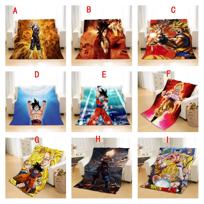 Anime Dragon Ball Printed Flannel Plush Throw Blanket Bedspread Kids Girls Travel Couch Quilt Cover Warm Halloween New | Тематическая