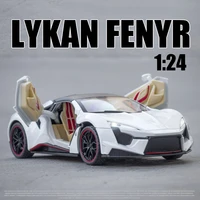 alloy model car 124 diecast miniature lykan fenyr hypersport fastfurious metal vehicle boy collection gift childrens new toys