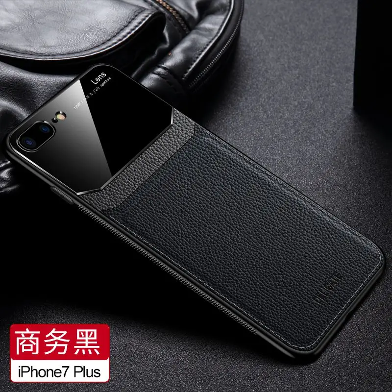black Кожаный чехол для Iphone X Xr, для Iphone 7, 8, 7 plus, 8 Plus, из искусственной кожи, анти-осенний чехол для Iphone Xs max, роскошный, 11 Pro, Max, зеркальный - Цвет: black