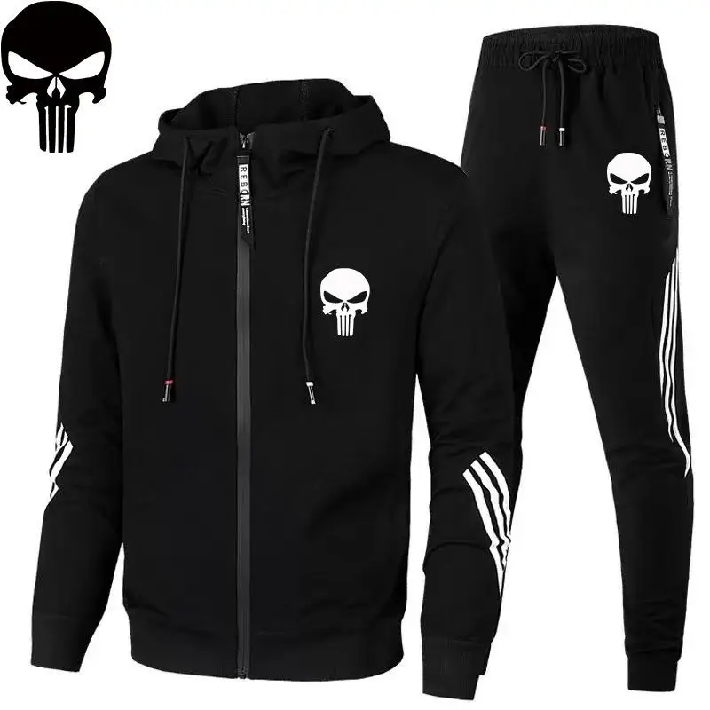 

New M Men's Fall/Winter Suit Zipper Hoodie + Pants Two Pieces of Casual Sportswear Men's Sportswear Gym Brand Clothing Sport