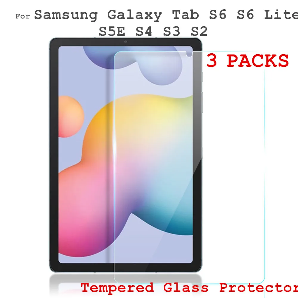 

3Packs Tempered Glass Protector for Samsung Galaxy Tab S6 S5E S4 S3 S2 Glass Film for Samsung Tab P610 T860 T720 T830 T820 T719