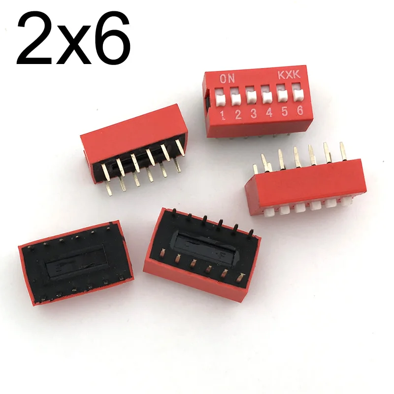

10PCS/Lot Slide Type Switch Dip Switch Red 2.54mm Pitch Toggle Switch 2p 3p 4p 6p 10p DIY electronics Kit