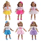 Одежда для кукол, единорог, платья русалки + аксессуары для волос для 18-дюймовых американских и 43 см, русская игрушка сделай сам поколения для девочек и новорожденных
