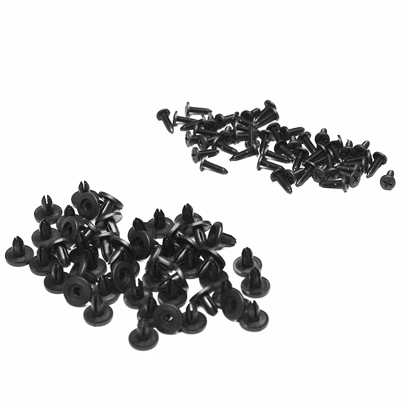 

50Pcs Auto Bumper Fastener 6mm Hole Rivet Retainer Push Engine Cover Car Door Trim Panel Clip Fasteners For Toyota Accessories