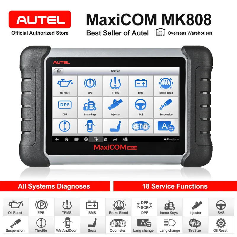 autel MaxiCOM MK808 автомобильный диагностический инструмент вся система OBD2 диагностический инструмент Автомобильный сканер Авто Код считыватель сканирующие инструменты