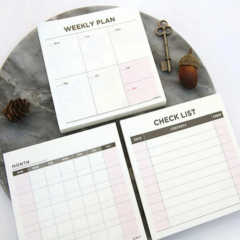 

NEW Weekly Monthly Work Planner Book Diary Agenda For Kids School Supplies Pretty Stationery Memo Pad For Schedule Planning