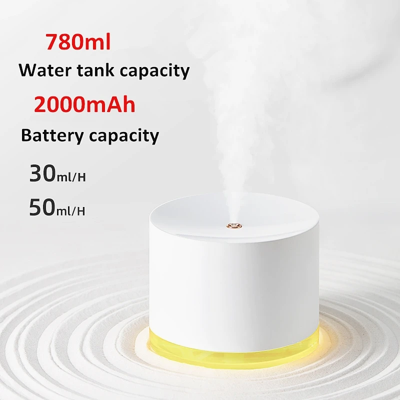 

2000mAh Battery Air Humidifier 780ml Wireless Humidificador Aromatherapy Desktop Portable Diffuser Home Air Purifier Mist Maker