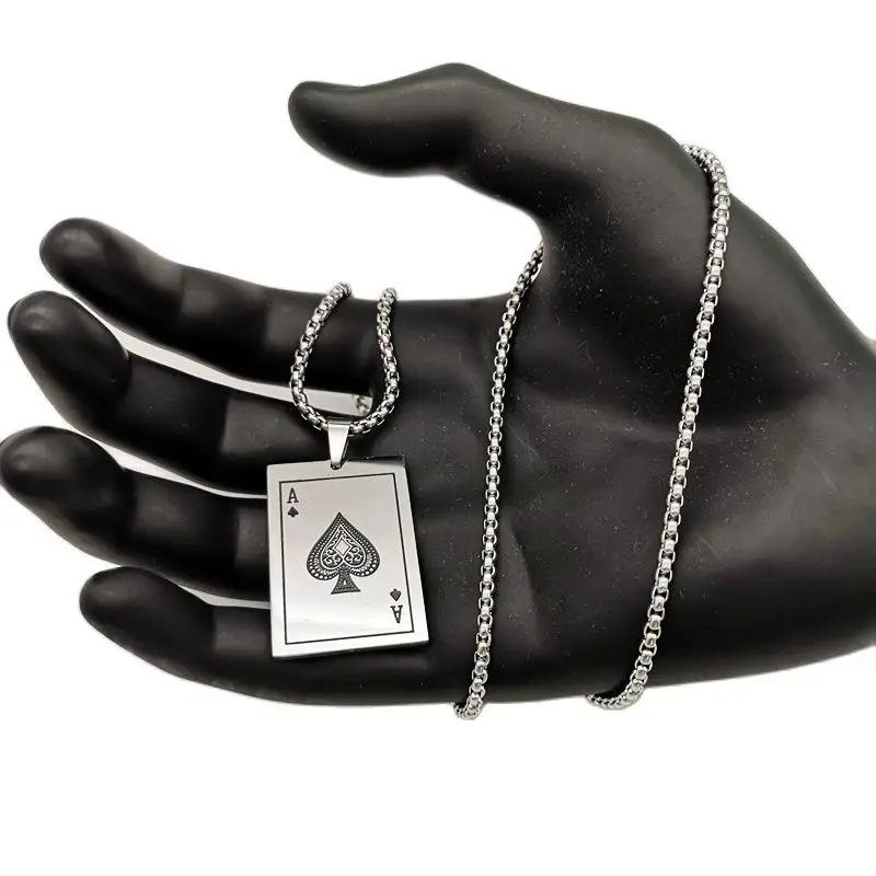 Модные ювелирные изделия из нержавеющей стали подвеска в виде покера