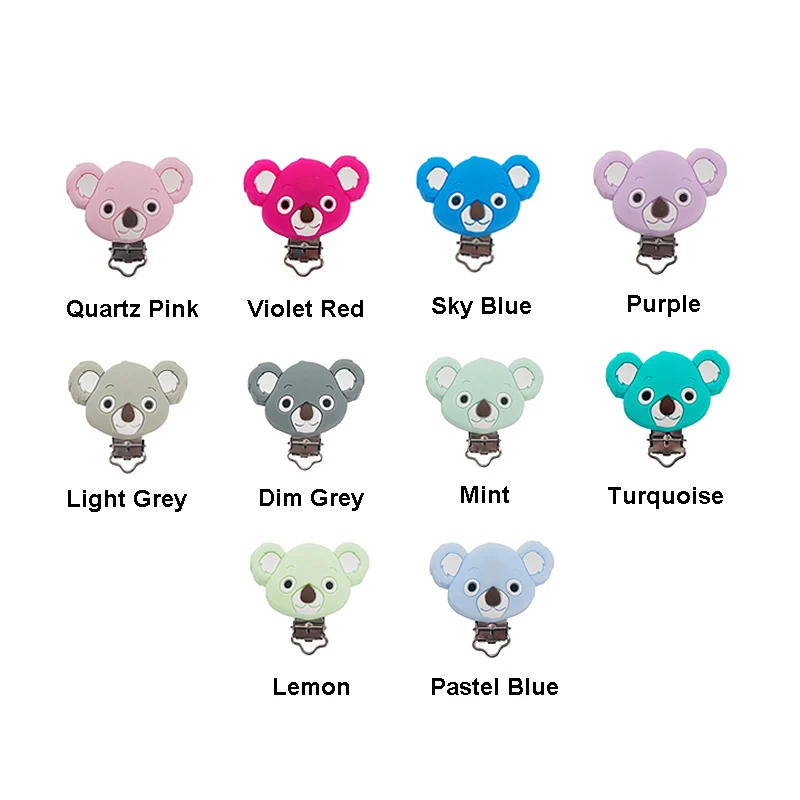 Koala Chenkai 1 шт., круглый медведь, звезда, Микки, Бабочка, кошка, силиконовая детская пустышка, пустышка, цепочка для прорезывателя, держатель, пустышка, игрушка для кормления, зажим - Цвет: Koala