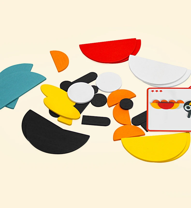 Забавная головоломка животные Детская ранняя образовательная умная деревянная