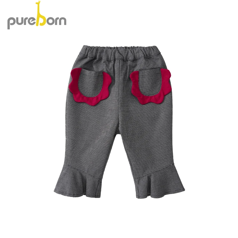 Детские расклешенные брюки Pureborn с подкладом для маленьких девочек эластичным
