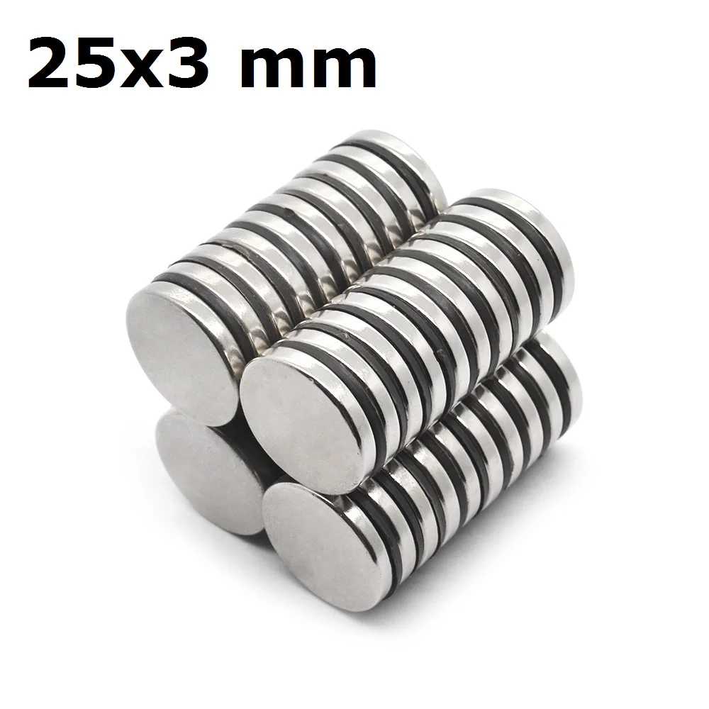 

2/5/10/20 Pcs 25x3 Neodymium Magnet 25mm x 3mm N35 NdFeB Round Super Powerful Strong Permanent Magnetic imanes Disc 25x3