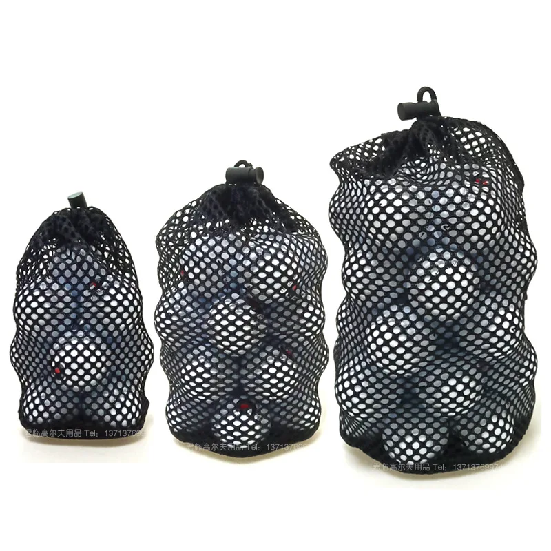 

Sports Mesh Net Bag Black Nylon Golf Bags Golf Tennis 12/32/48 Ball Carrying Drawstring Pouch Storage Bag Golf Accessories