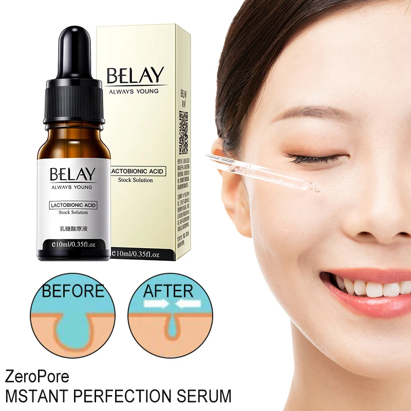 

Zero Pore Instant Perfection Serum Lactobionic Acid Face Solution Serum Minimize Pores Remover Wrinkle Anti-Aging Essence TSLM1