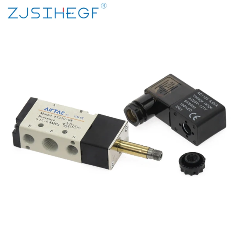 AC 220V пневматический AirTac 4V210 08 Air 5 way 2 положения 1/4 "катушка воздушный газ