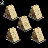 5pcs united arab emirates national emblem rose pattern replica gold bar 1 oz 9999 eagles coin collection gifts