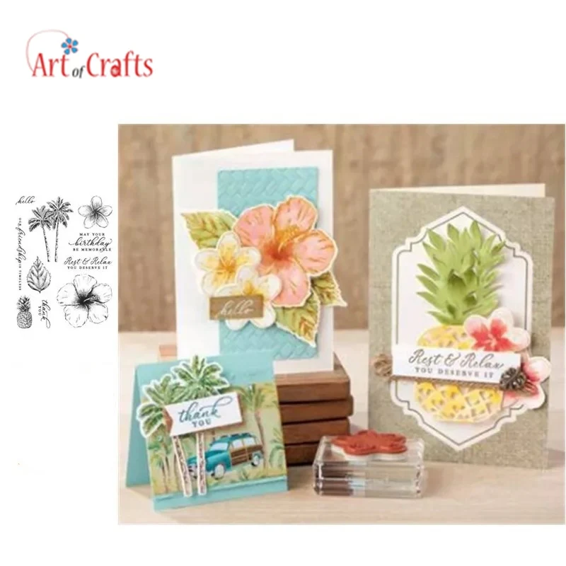 Нестареющий тропический прозрачный Штамп для рукоделия скрапбукинга открыток