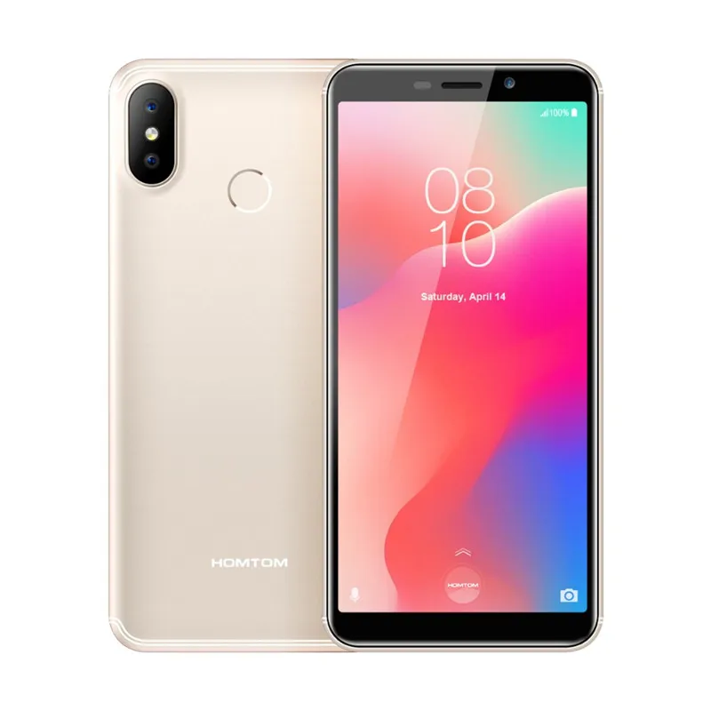 Gold HOMTOM C1 1 ГБ ОЗУ 16 Гб ПЗУ четырехъядерный мобильный телефон 5,5 дюйма 18:9 полный дисплей 13MP задняя камера смартфон отпечаток пальца сотовый телефон - Цвет: Gold
