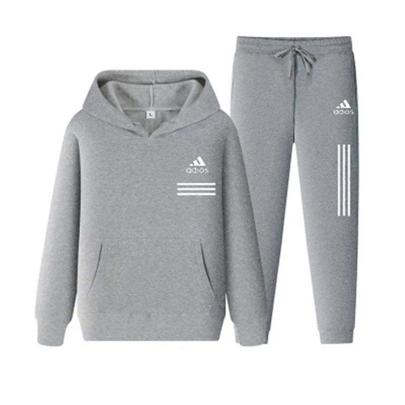 

New adios men's Autumn Winter Suit Hoodie + Pants Two Piece Leisure Sportswear men's Sportswear Gym Brand Sportswear