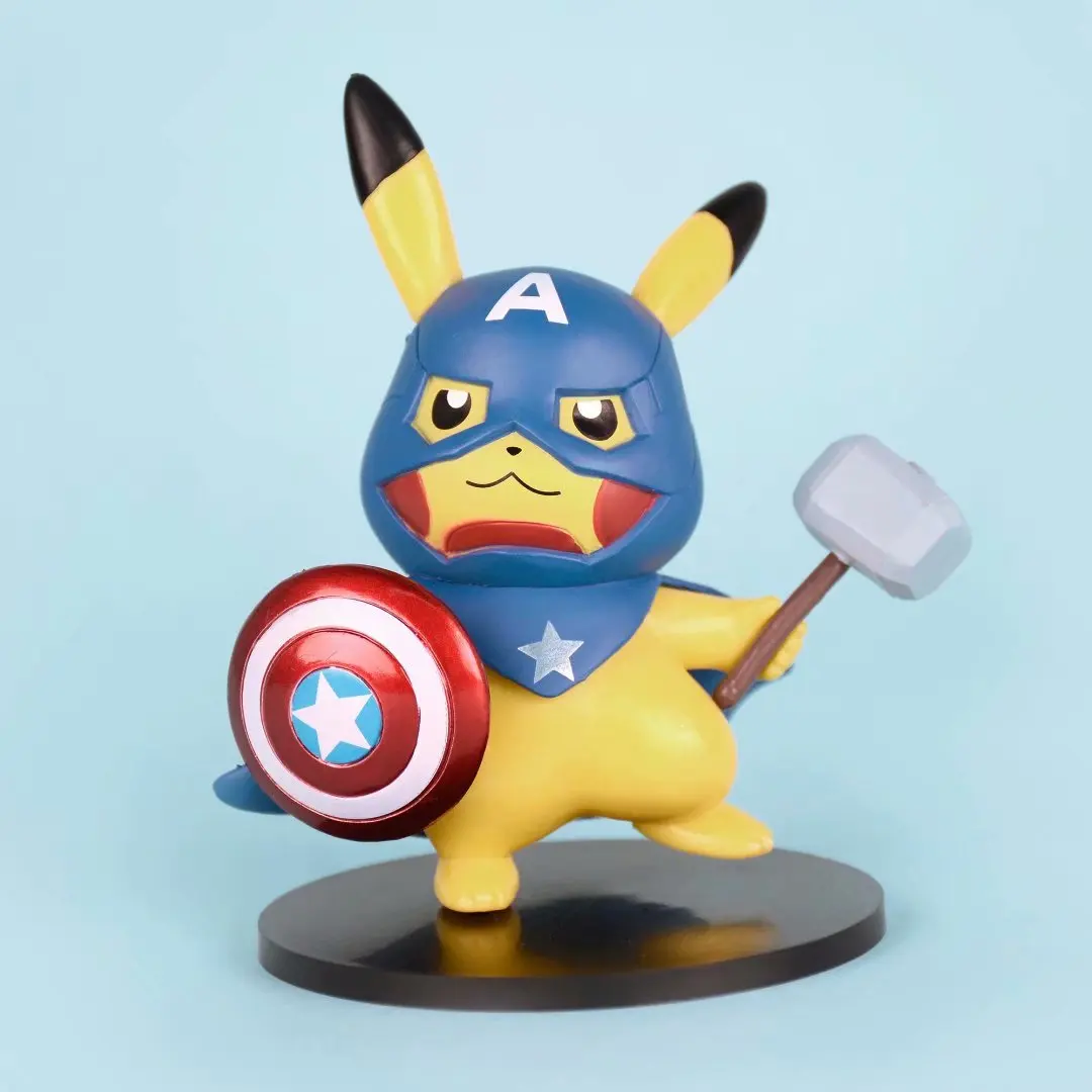 Takara Tomy Покемон Пикачу Косплей Халк Тор Железный человек Капитан Америка Черная