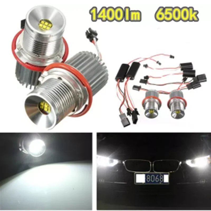 45 Вт 9 светодиодных фар Angel Eye для BMW E39 E53 E60 E61 6500K-7000K холодный белый 9 в-18 в