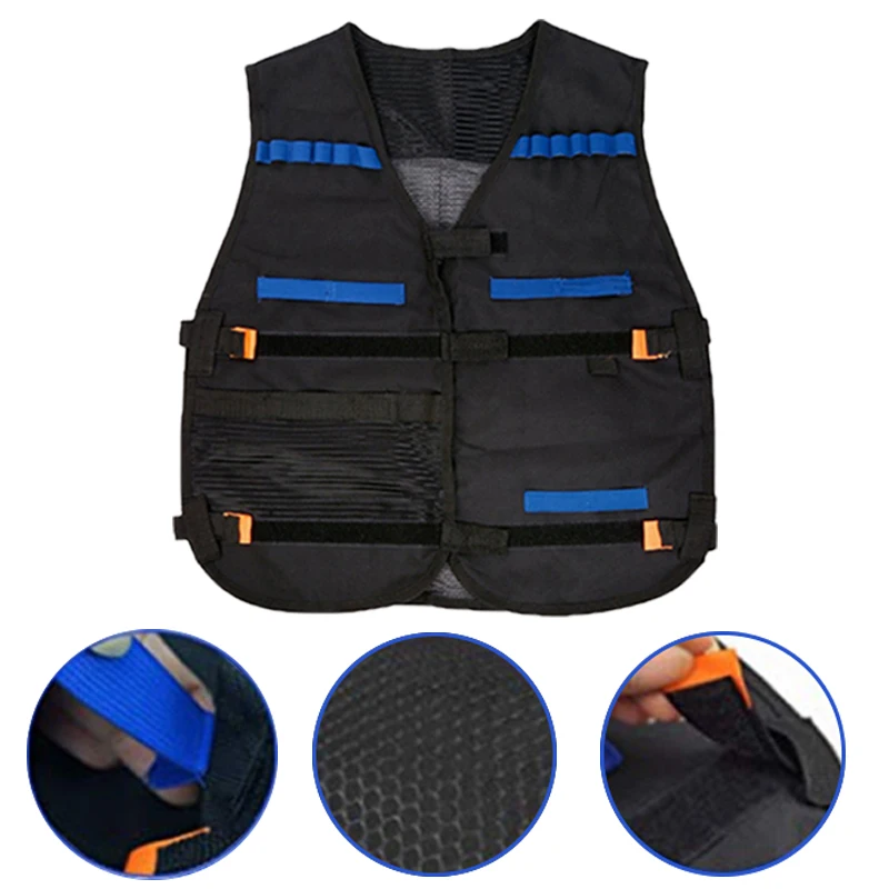 Детский черный тактический пистолет набор аксессуаров жилет держатель патронов