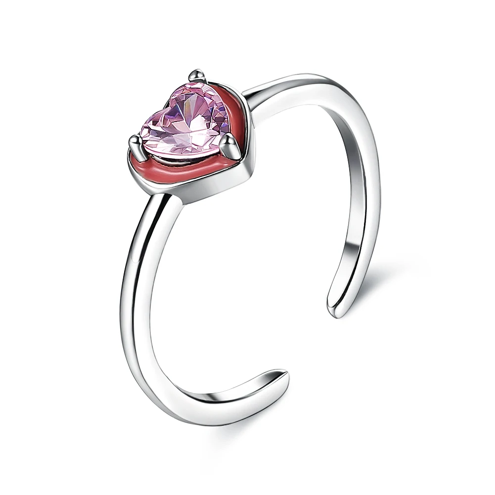

ZEMIOR Adjustable Ring For Women S925 Sterling Silver Pink Cubic Zirconia Setting Rings Love Send Girlfriend Gifts Fine Jewelry