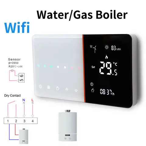 Умная домашняя электрическая система отопления пола, Wi-Fi, термостат, 220 В, сенсорный переключатель Tuya, двойной датчик, голосовое управление через SmartThings