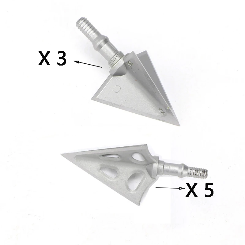 

6PCS 100 Grains Stainless Steel Arrow Head Archery Point Tip 3 Blade Hunting Shooting Bow And Arrow Accessories