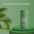 Очищающая твердая маска с зеленым чаем, Очищающая маска палочки пластилина, контроль жирности, против акне, баклажанов, уход за кожей, отбеливающий уход за лицом