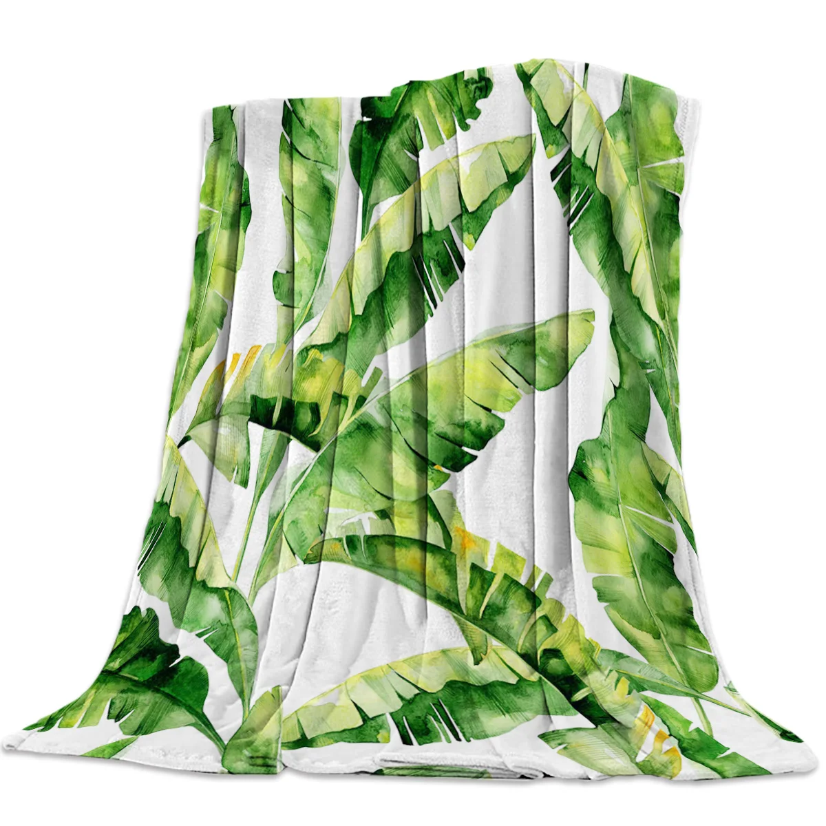 Одеяло с тропическими листьями банановой пальмой Фланелевое флисовое покрывало