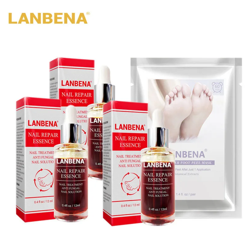 Сыворотка для восстановления ногтей от грибков LANBENA набор ухода за ногами гель