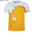 Футболка с 3D принтом пива для мужчин и женщин, смешная Новинка, топы с коротким рукавом для вечеринки, Одежда большого размера, мужская одежда