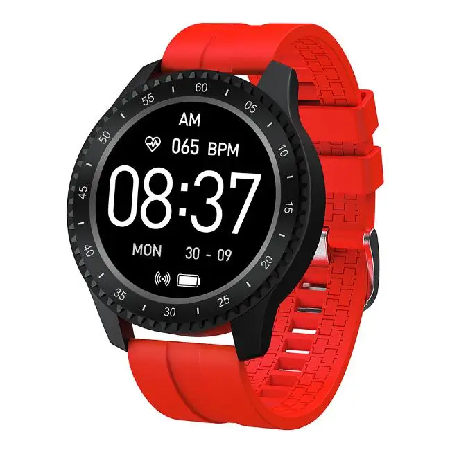 Красный F17 Bluetooth Смарт-браслет, датчик сердечного ритма, артериального давления, здоровый браслет, спортивный трекинг, шагомер, водонепроницаемые браслеты - Цвет: Красный